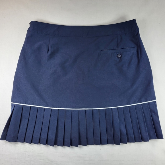 Lady Hagen SKORT Womens Size 6 Navy Blue Pockets Side Zip Pleats Skirt w Shorts - Picture 6 of 14
